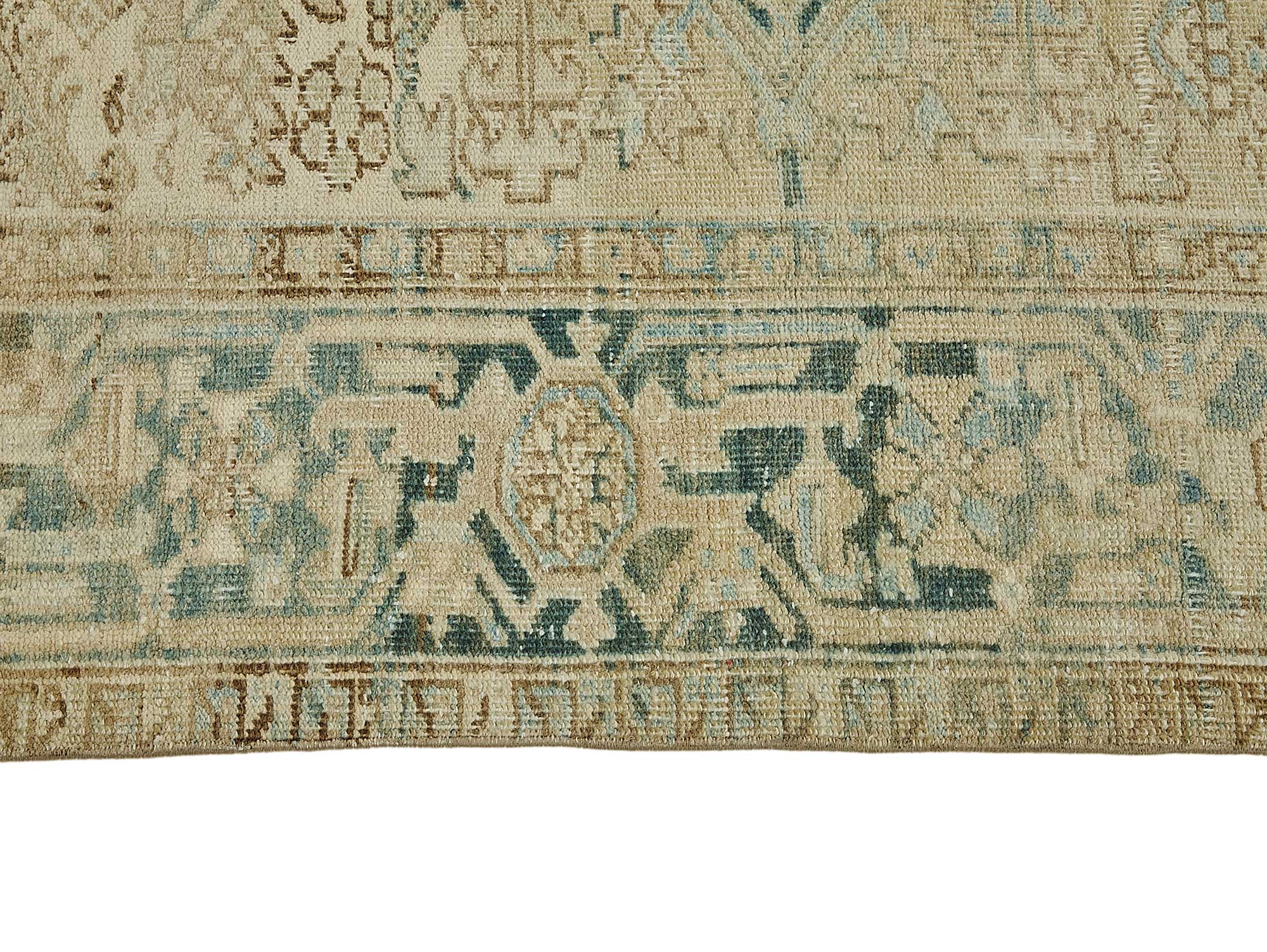 8x10 Beige Antique Persian Heriz Rug - 50150