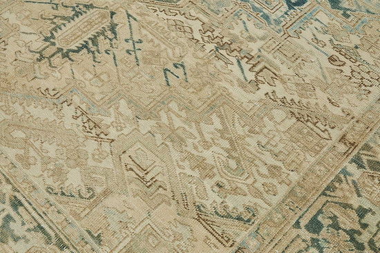 8x10 Beige Antique Persian Heriz Rug - 50150