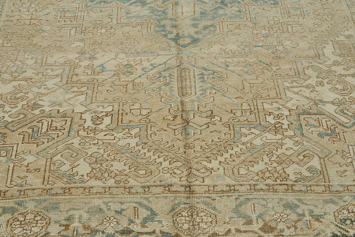 8x10 Beige Antique Persian Heriz Rug - 50150
