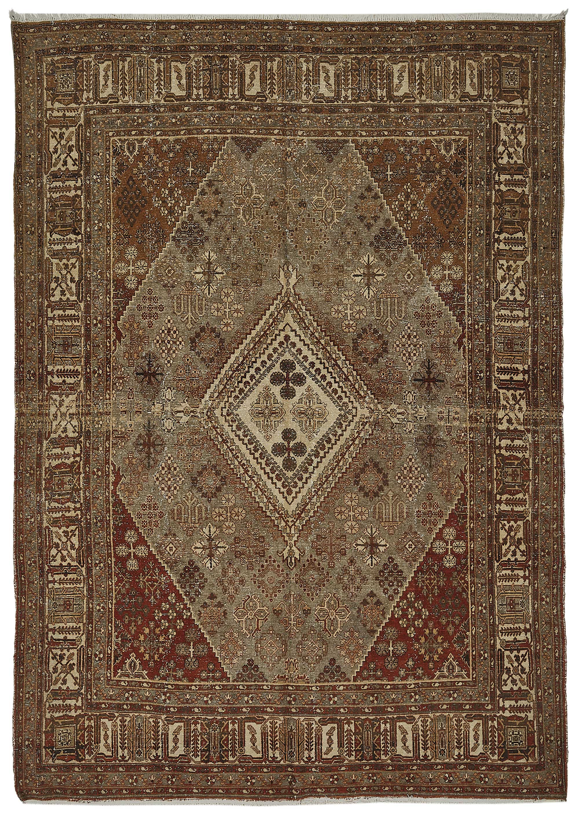 8x11 Beige Antique Persian Joshagan Rug - 50151