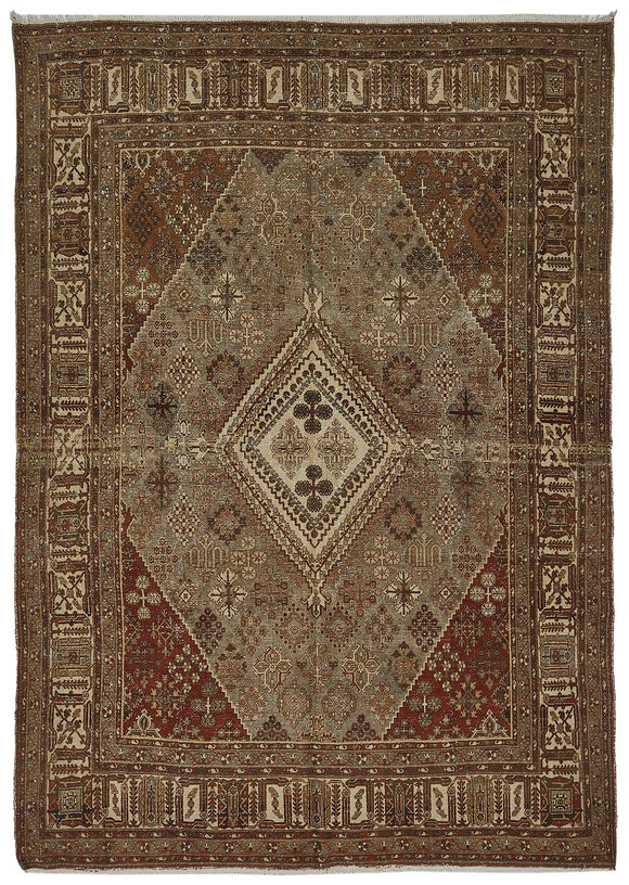 8x11 Beige Antique Persian Joshagan Rug - 50151