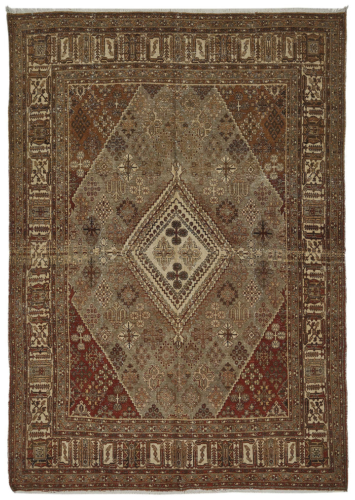 8x11 Beige Antique Persian Joshagan Rug - 50151