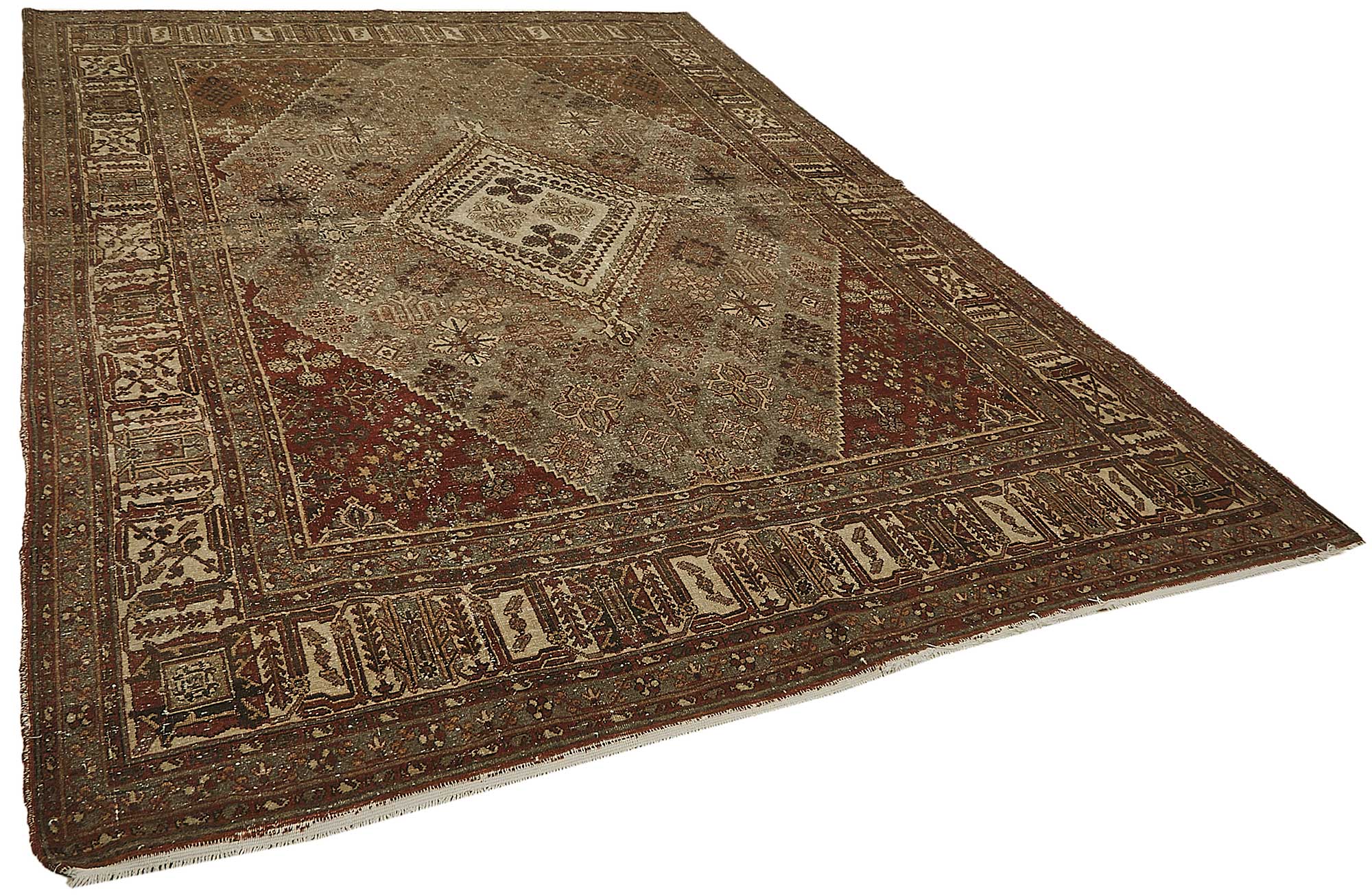 8x11 Beige Antique Persian Joshagan Rug - 50151