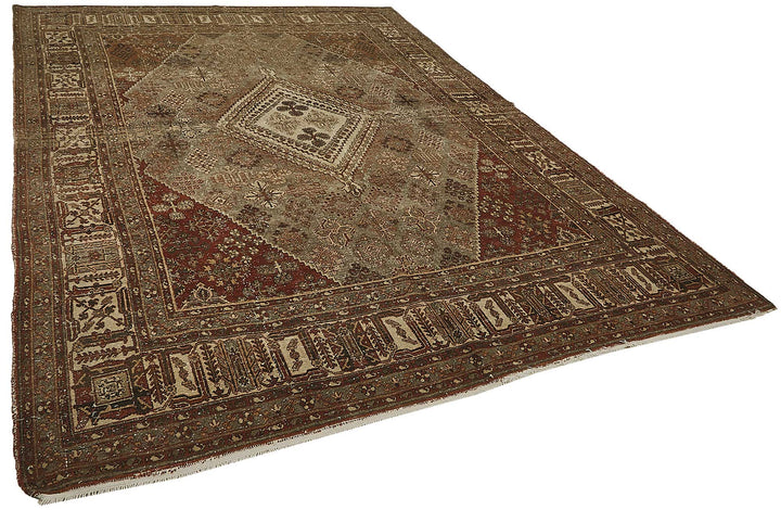 8x11 Beige Antique Persian Joshagan Rug - 50151