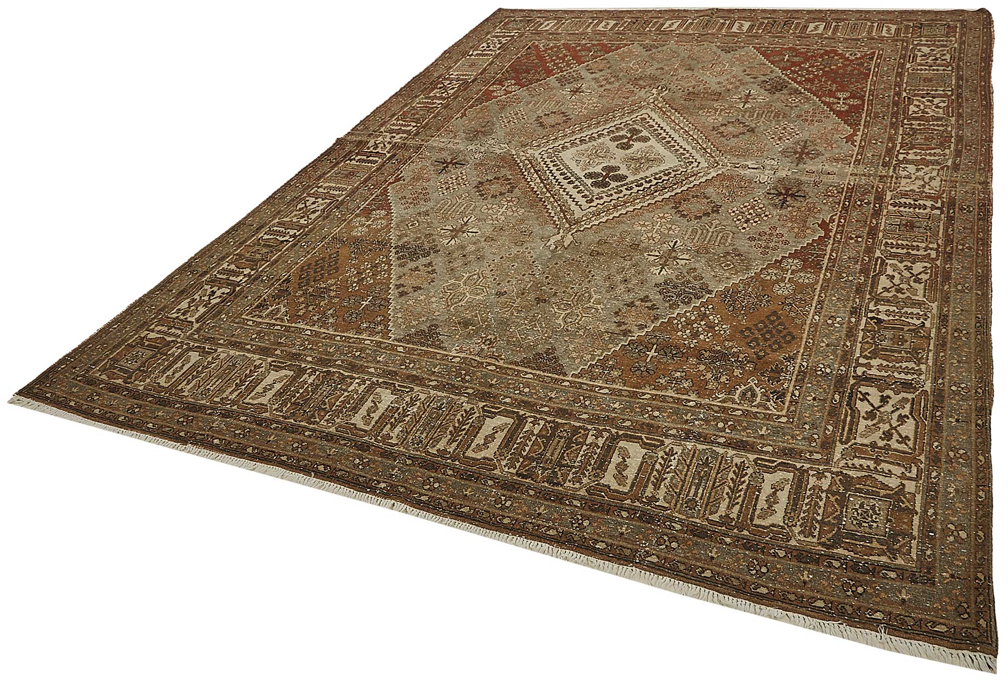 8x11 Beige Antique Persian Joshagan Rug - 50151