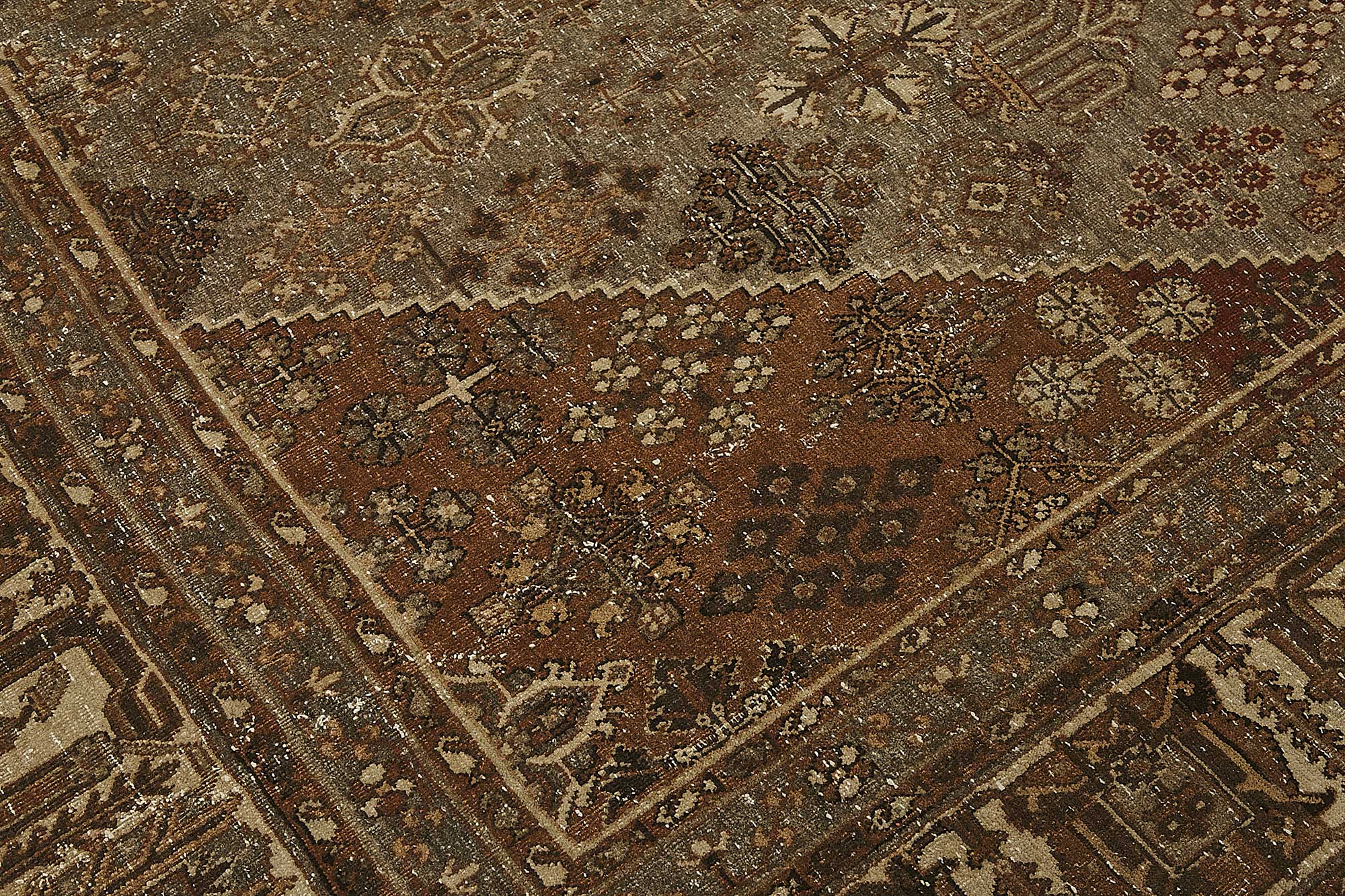 8x11 Beige Antique Persian Joshagan Rug - 50151