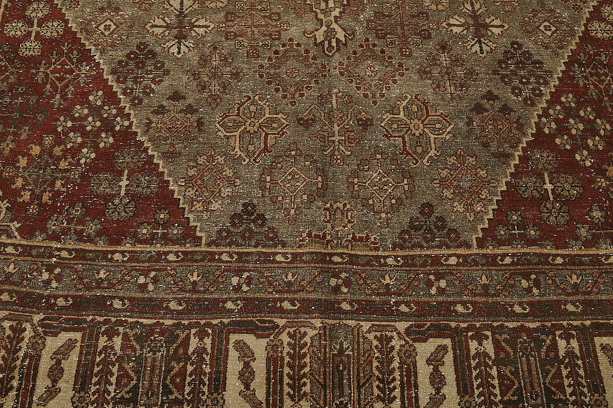 8x11 Beige Antique Persian Joshagan Rug - 50151