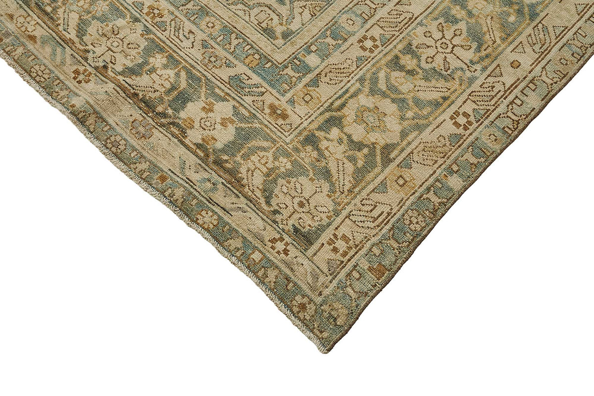 8x11 Beige Antique Persian Heriz Rug - 50152