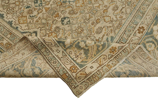 8x11 Beige Antique Persian Heriz Rug - 50152