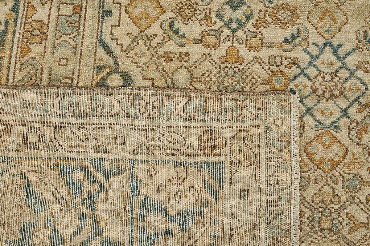 8x11 Beige Antique Persian Heriz Rug - 50152