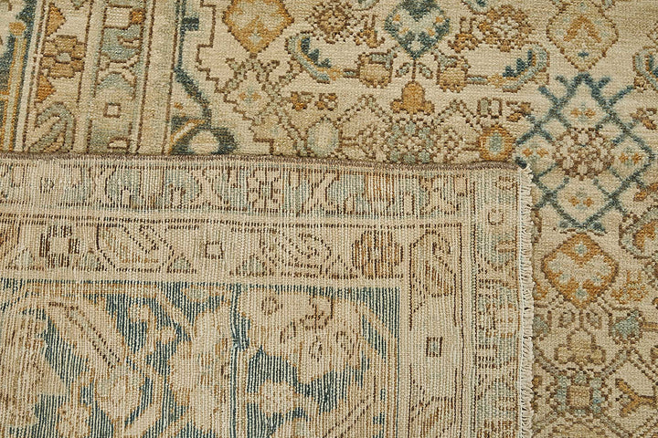 8x11 Beige Antique Persian Heriz Rug - 50152