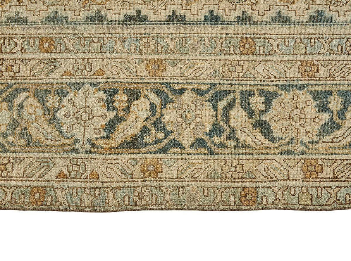 8x11 Beige Antique Persian Heriz Rug - 50152