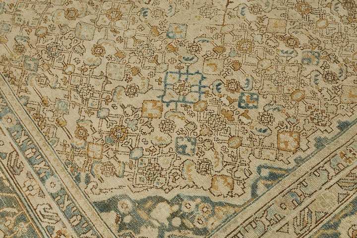 8x11 Beige Antique Persian Heriz Rug - 50152