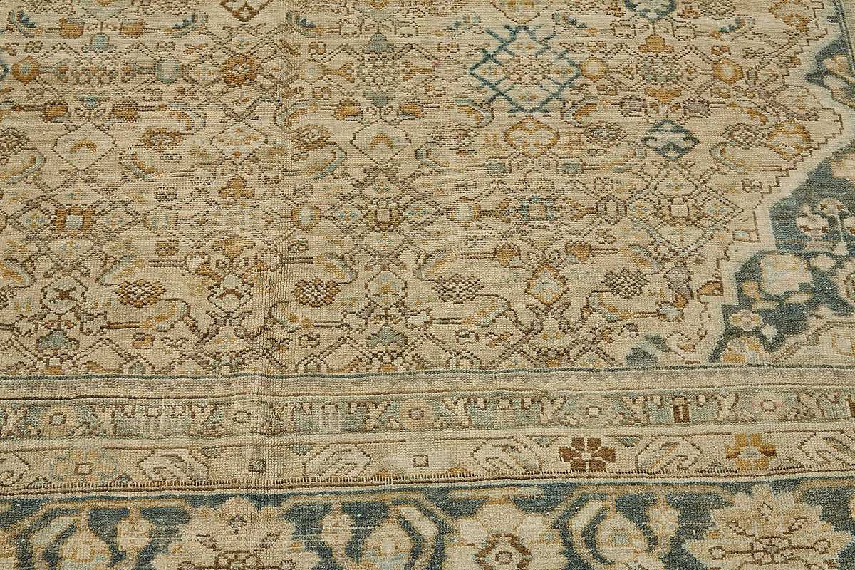 8x11 Beige Antique Persian Heriz Rug - 50152