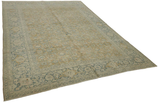 7x10 Beige Antique Persian Tabriz Rug - 50153