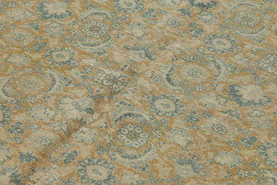 7x10 Beige Antique Persian Tabriz Rug - 50153