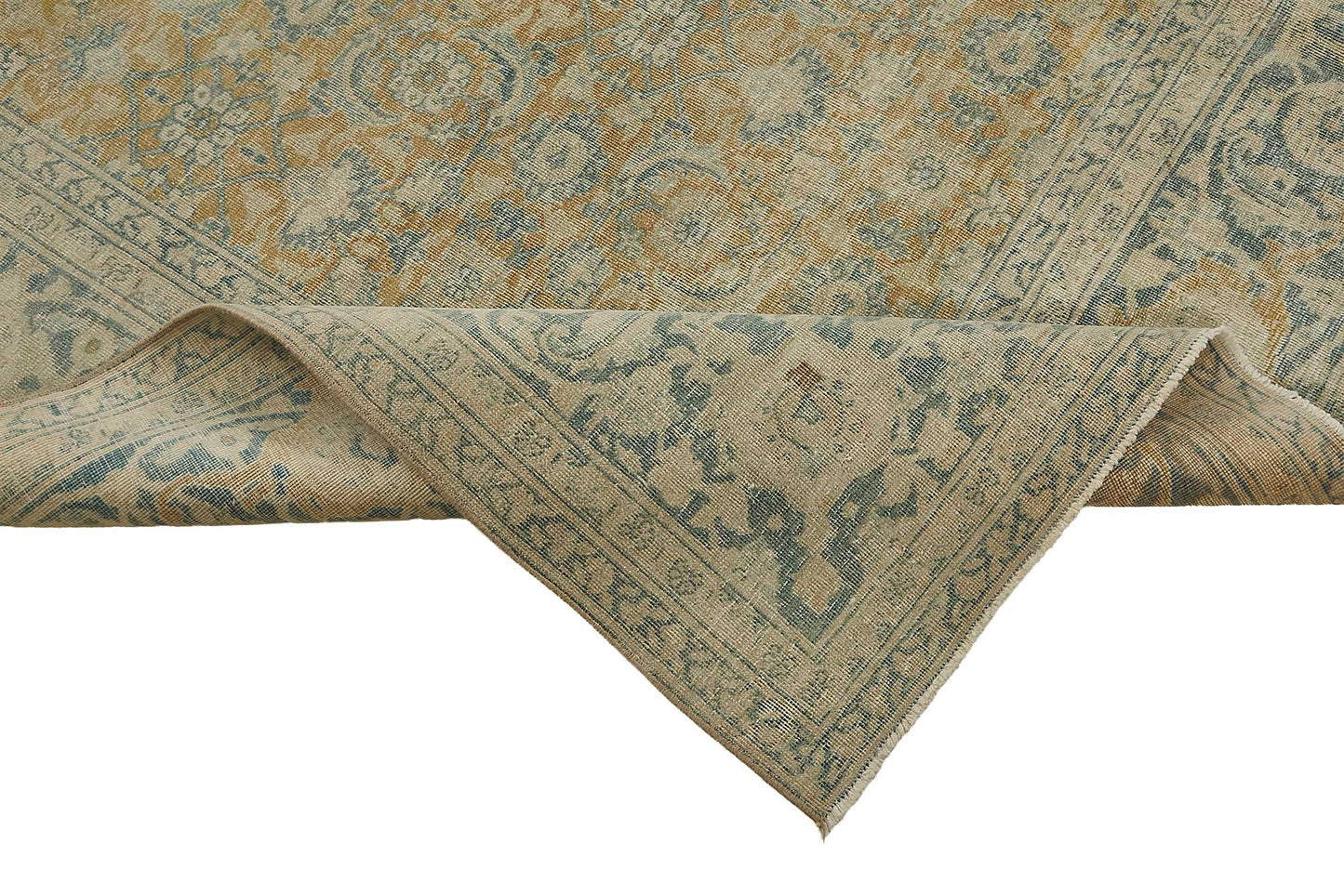 7x10 Beige Antique Persian Tabriz Rug - 50153