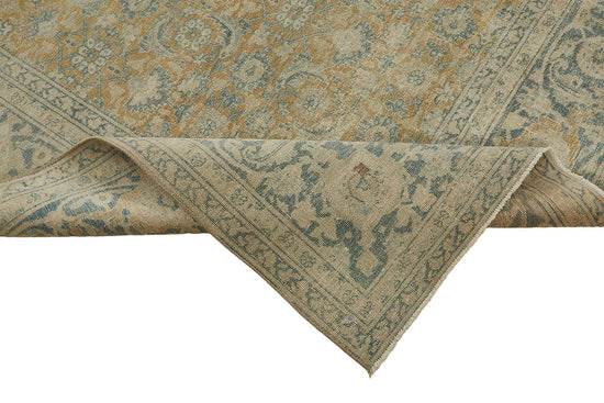 7x10 Beige Antique Persian Tabriz Rug - 50153