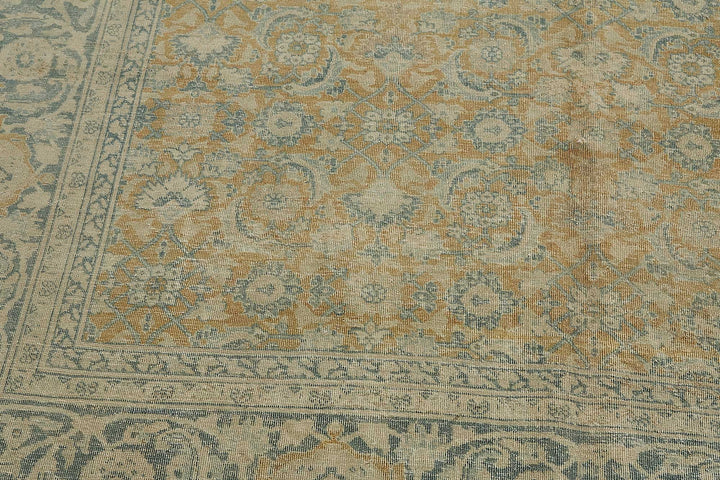 7x10 Beige Antique Persian Tabriz Rug - 50153