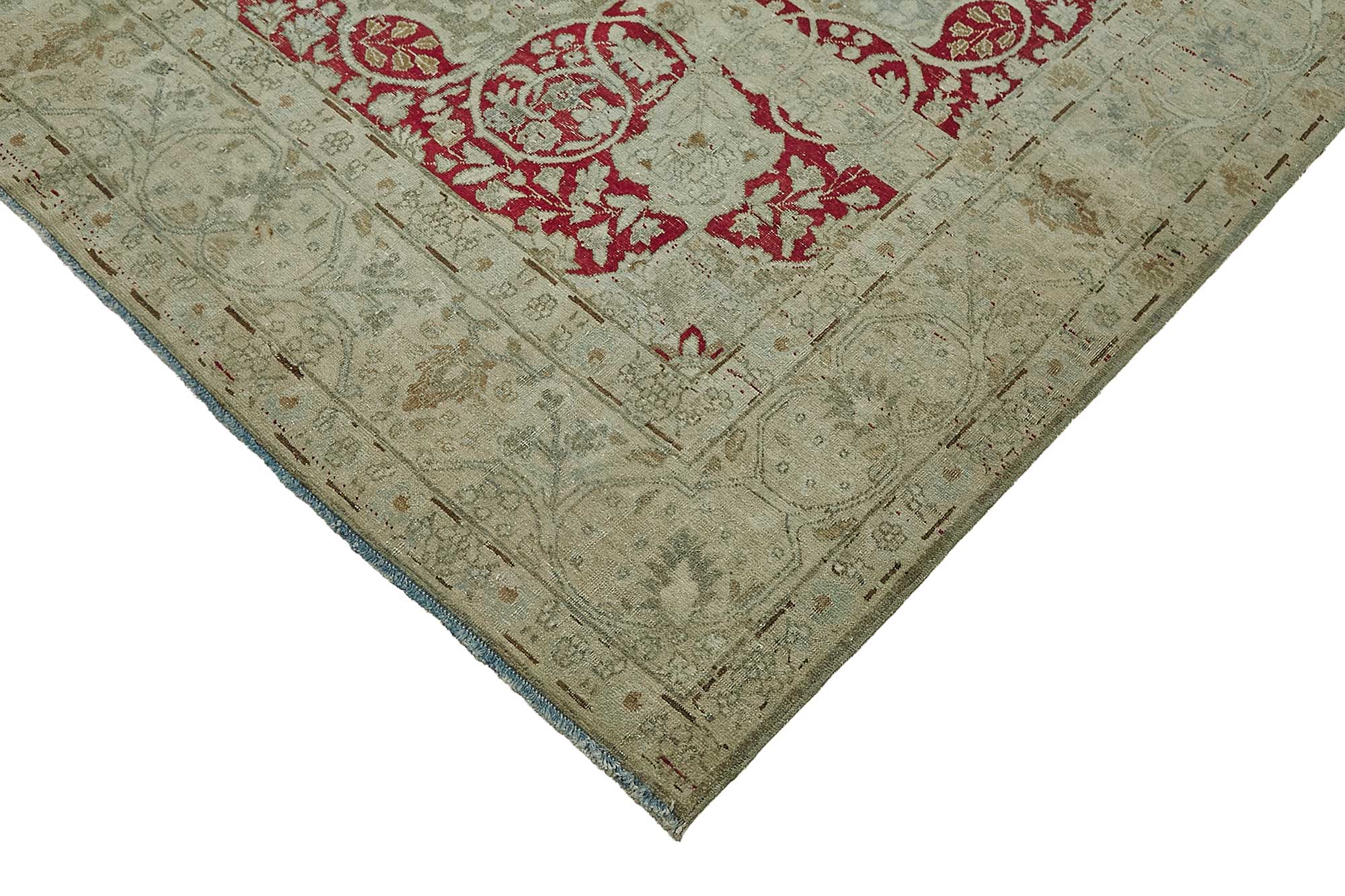 7x11 Beige Antique Persian Tabriz Rug - 50154