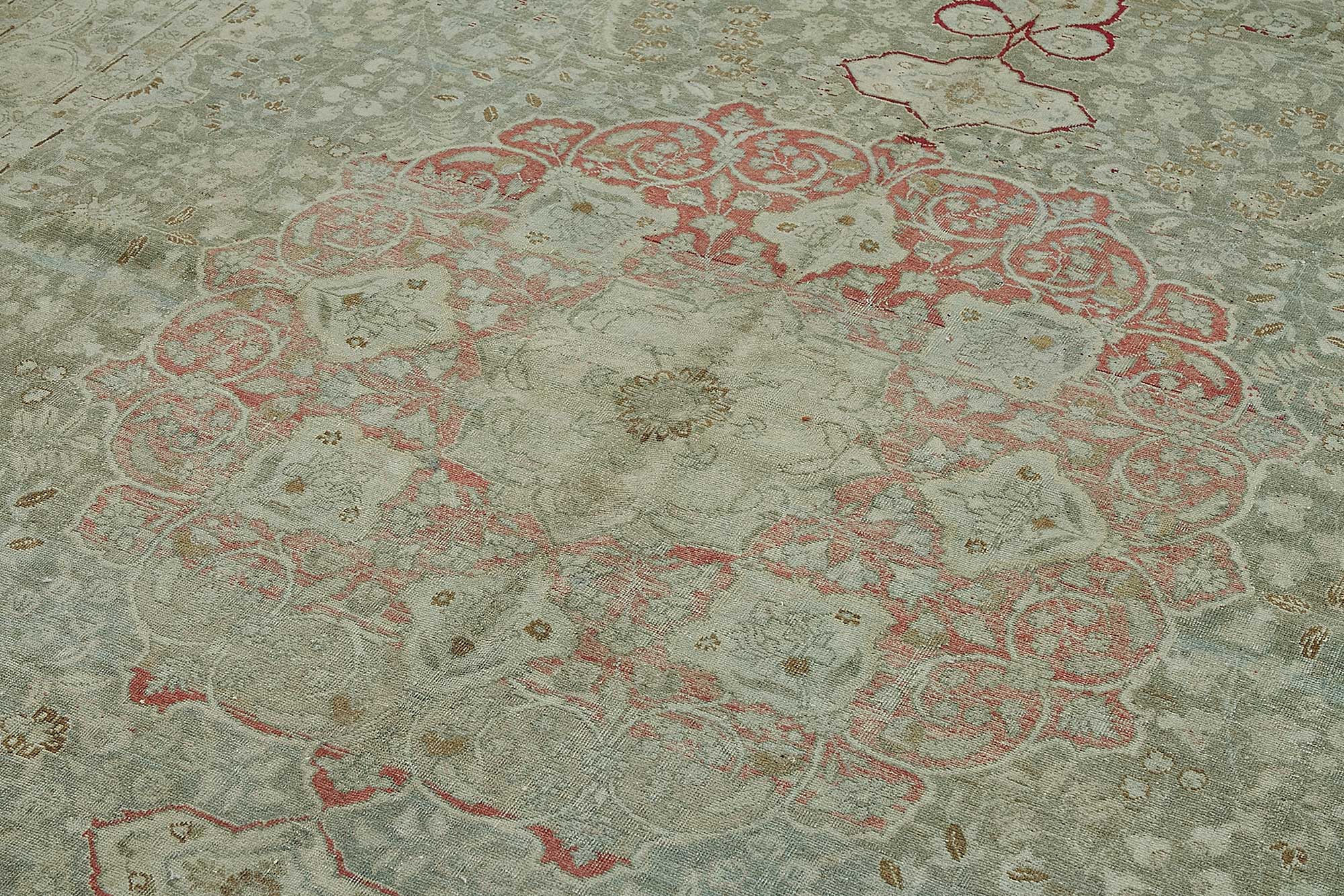 7x11 Beige Antique Persian Tabriz Rug - 50154