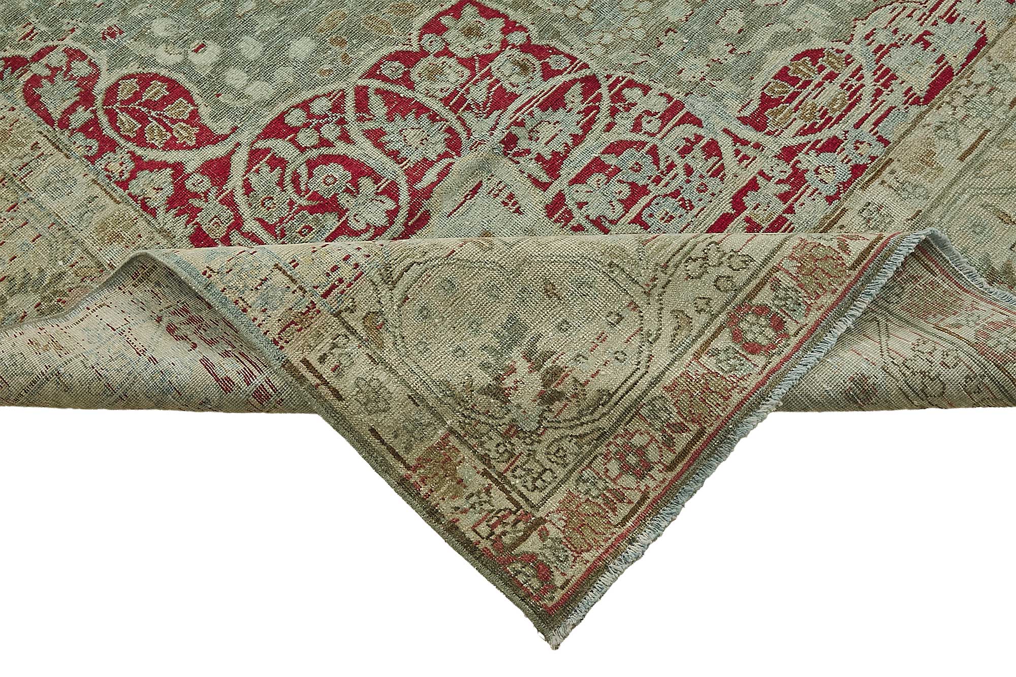 7x11 Beige Antique Persian Tabriz Rug - 50154