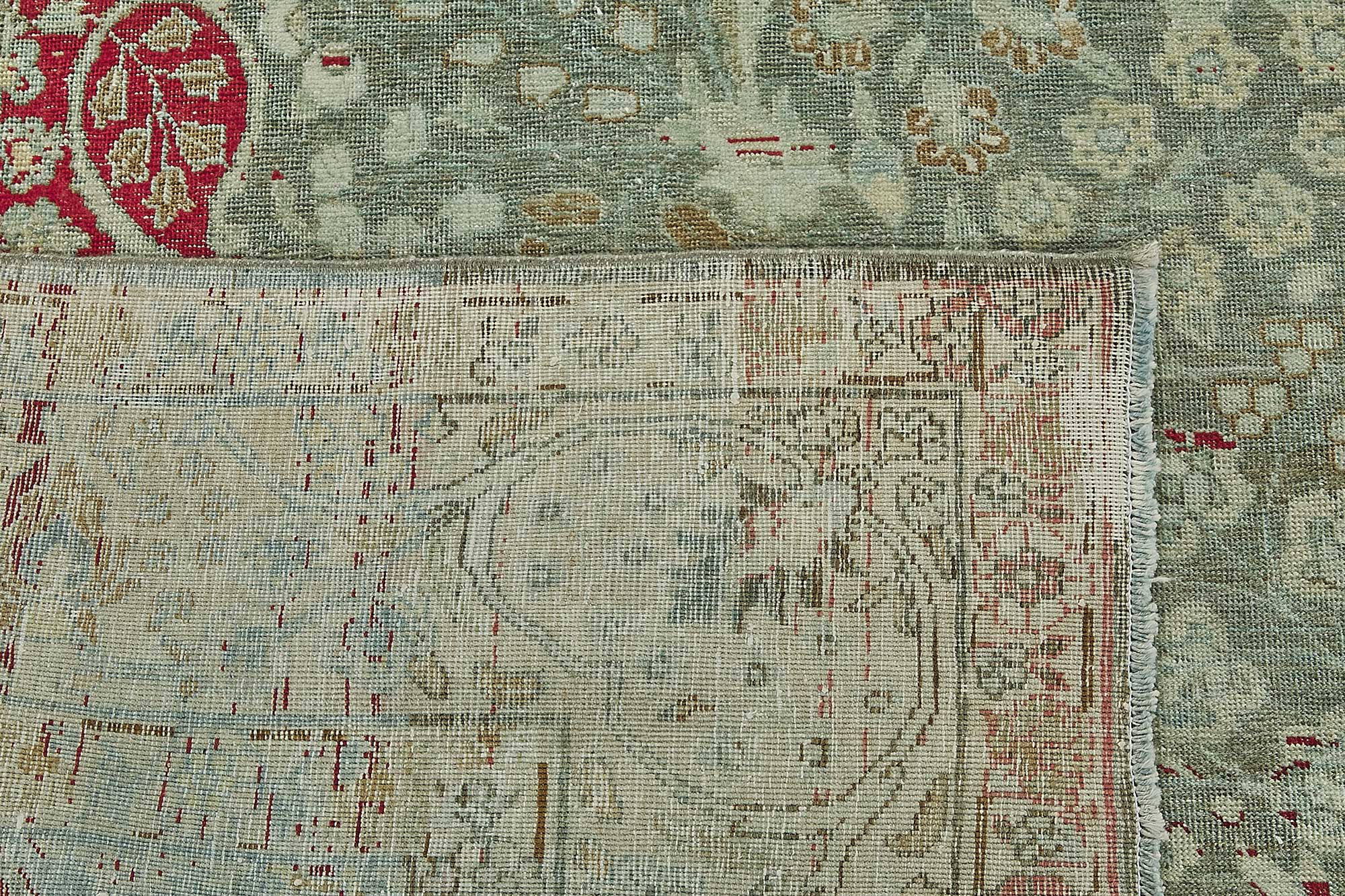 7x11 Beige Antique Persian Tabriz Rug - 50154