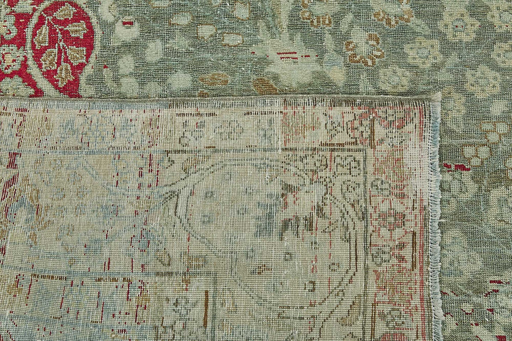 7x11 Beige Antique Persian Tabriz Rug - 50154