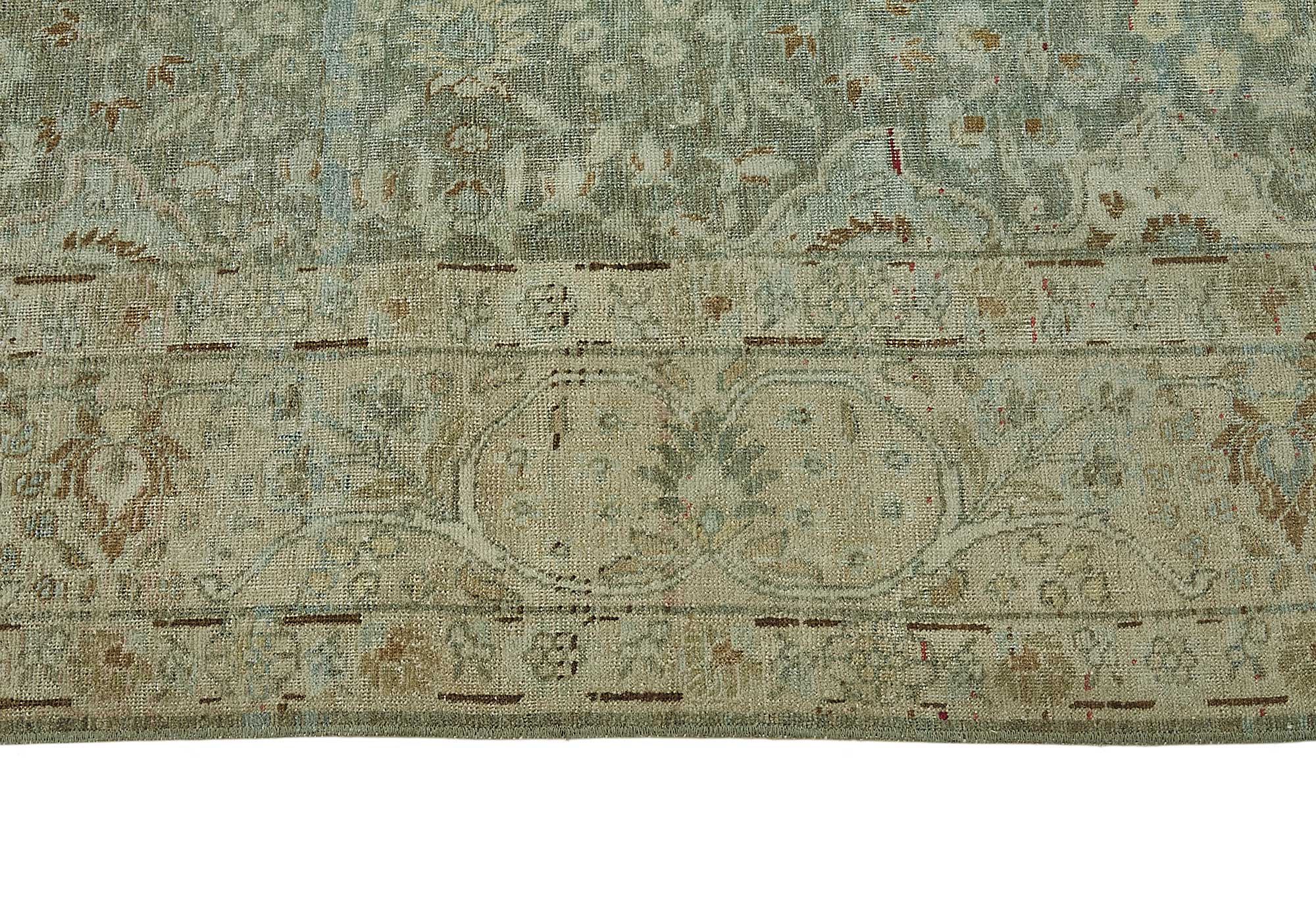 7x11 Beige Antique Persian Tabriz Rug - 50154