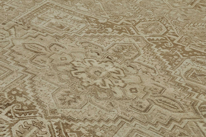 8x11 Beige Antique Persian Heriz Rug - 50155