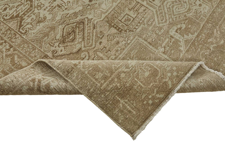 8x11 Beige Antique Persian Heriz Rug - 50155