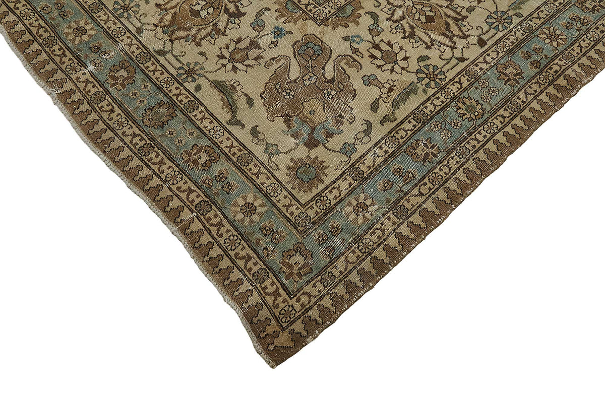 12x16 Beige Antique Persian Tabriz Rug - 50156