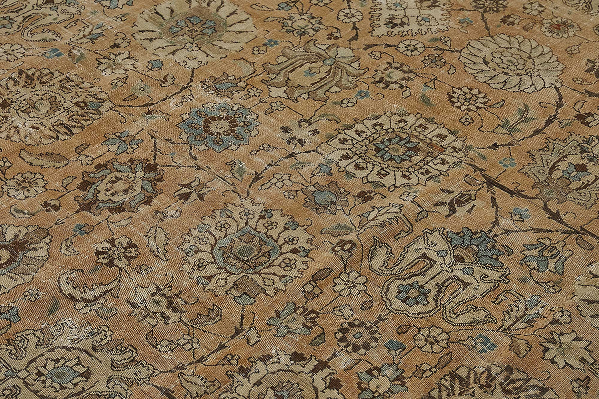 12x16 Beige Antique Persian Tabriz Rug - 50156