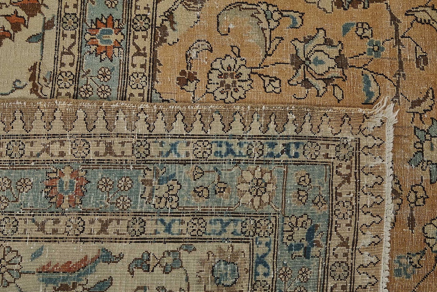 12x16 Beige Antique Persian Tabriz Rug - 50156