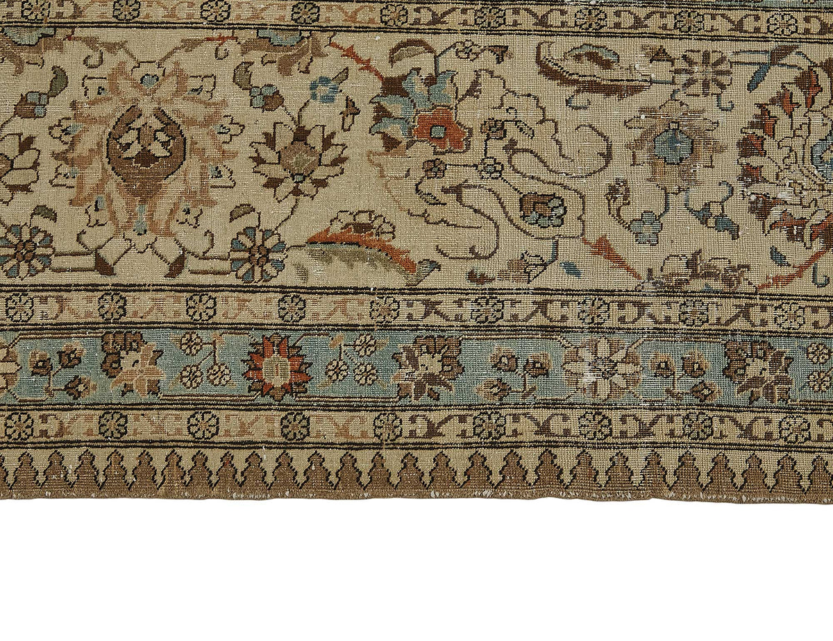 12x16 Beige Antique Persian Tabriz Rug - 50156