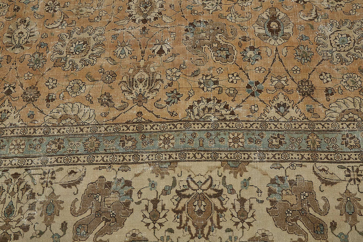 12x16 Beige Antique Persian Tabriz Rug - 50156