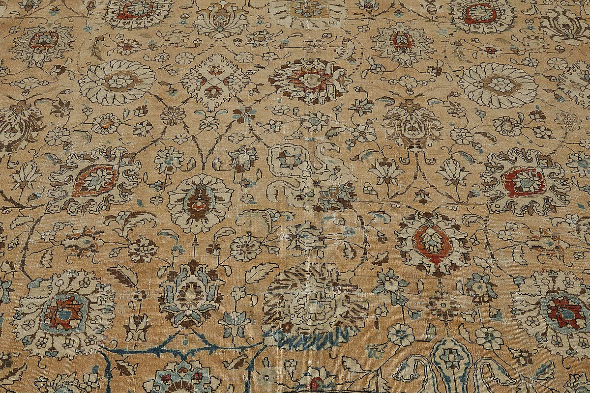 12x16 Beige Antique Persian Tabriz Rug - 50156