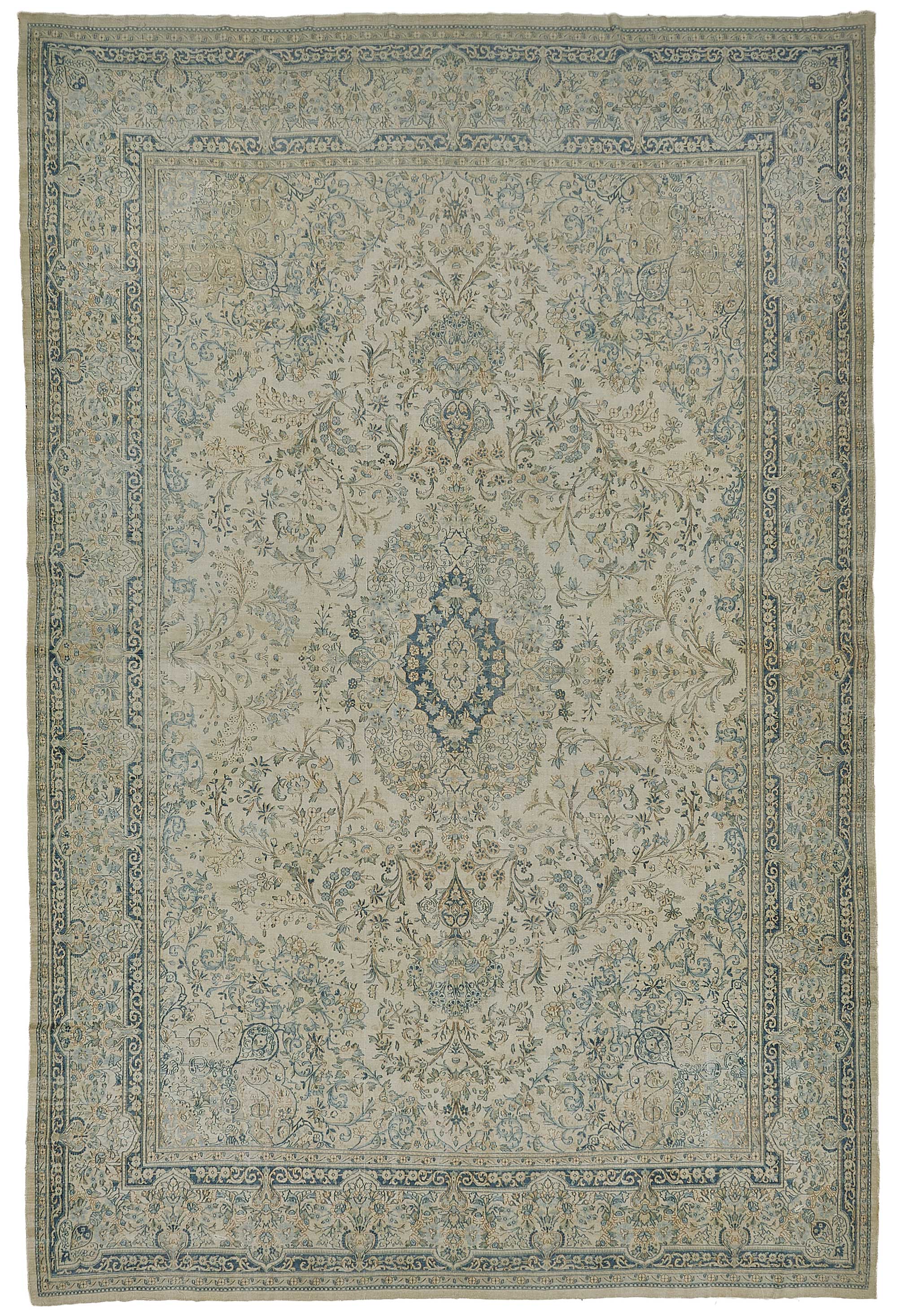 11x16 Beige Antique Persian Tabriz Rug - 50157