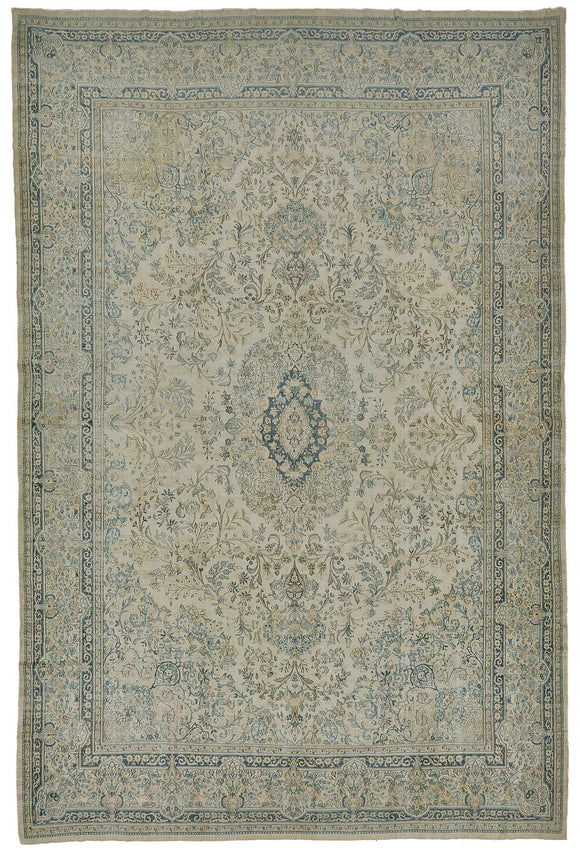 11x16 Beige Antique Persian Tabriz Rug - 50157