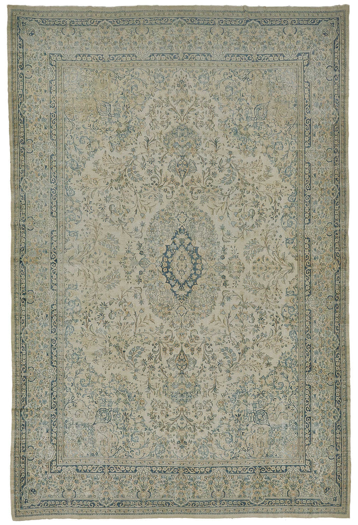 11x16 Beige Antique Persian Tabriz Rug - 50157