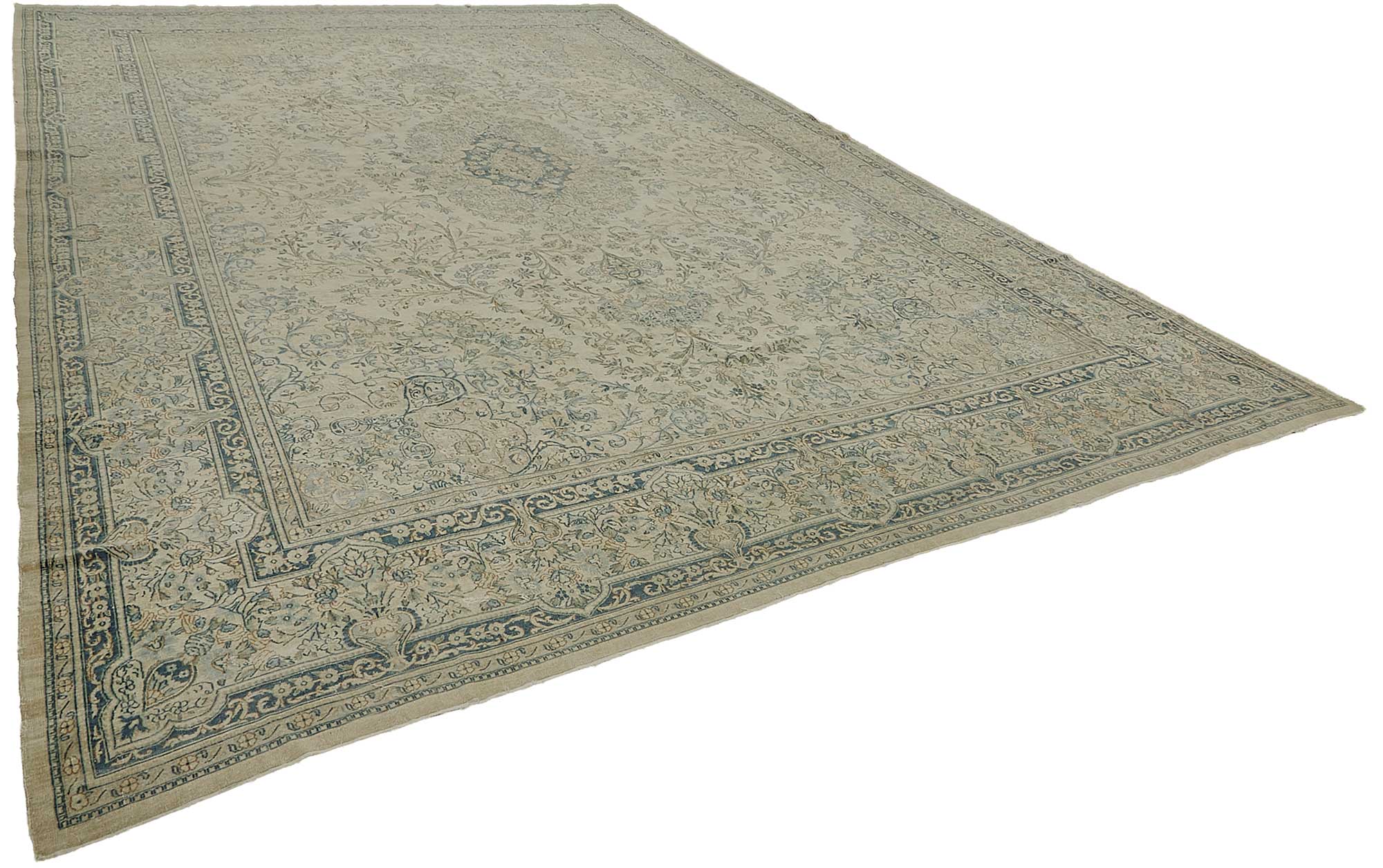 11x16 Beige Antique Persian Tabriz Rug - 50157