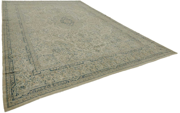 11x16 Beige Antique Persian Tabriz Rug - 50157