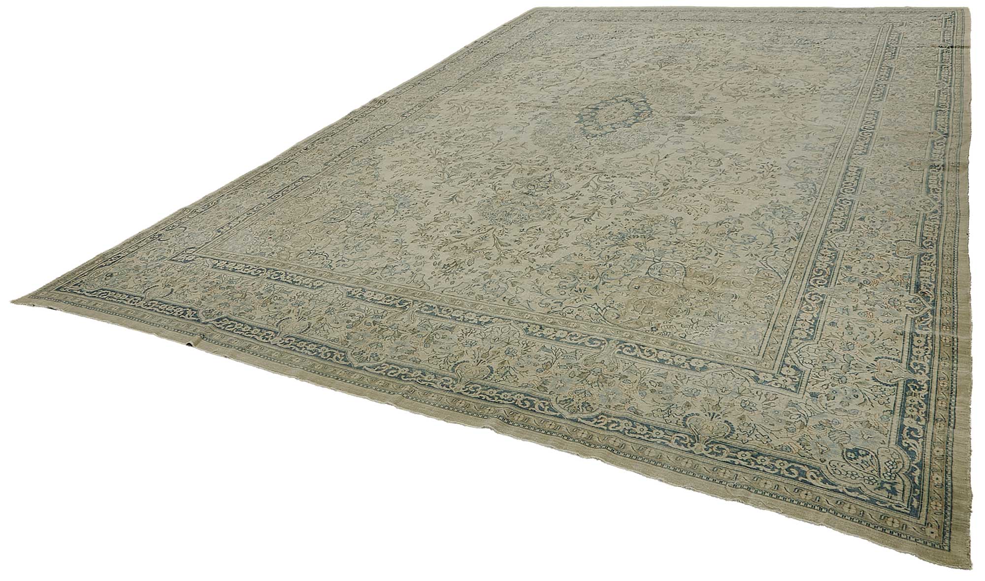 11x16 Beige Antique Persian Tabriz Rug - 50157