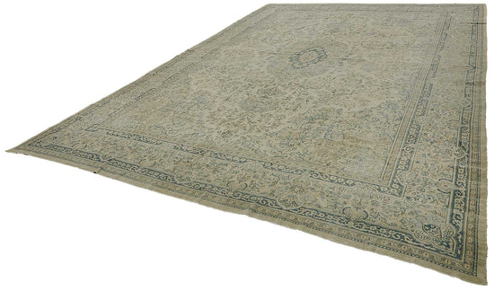 11x16 Beige Antique Persian Tabriz Rug - 50157