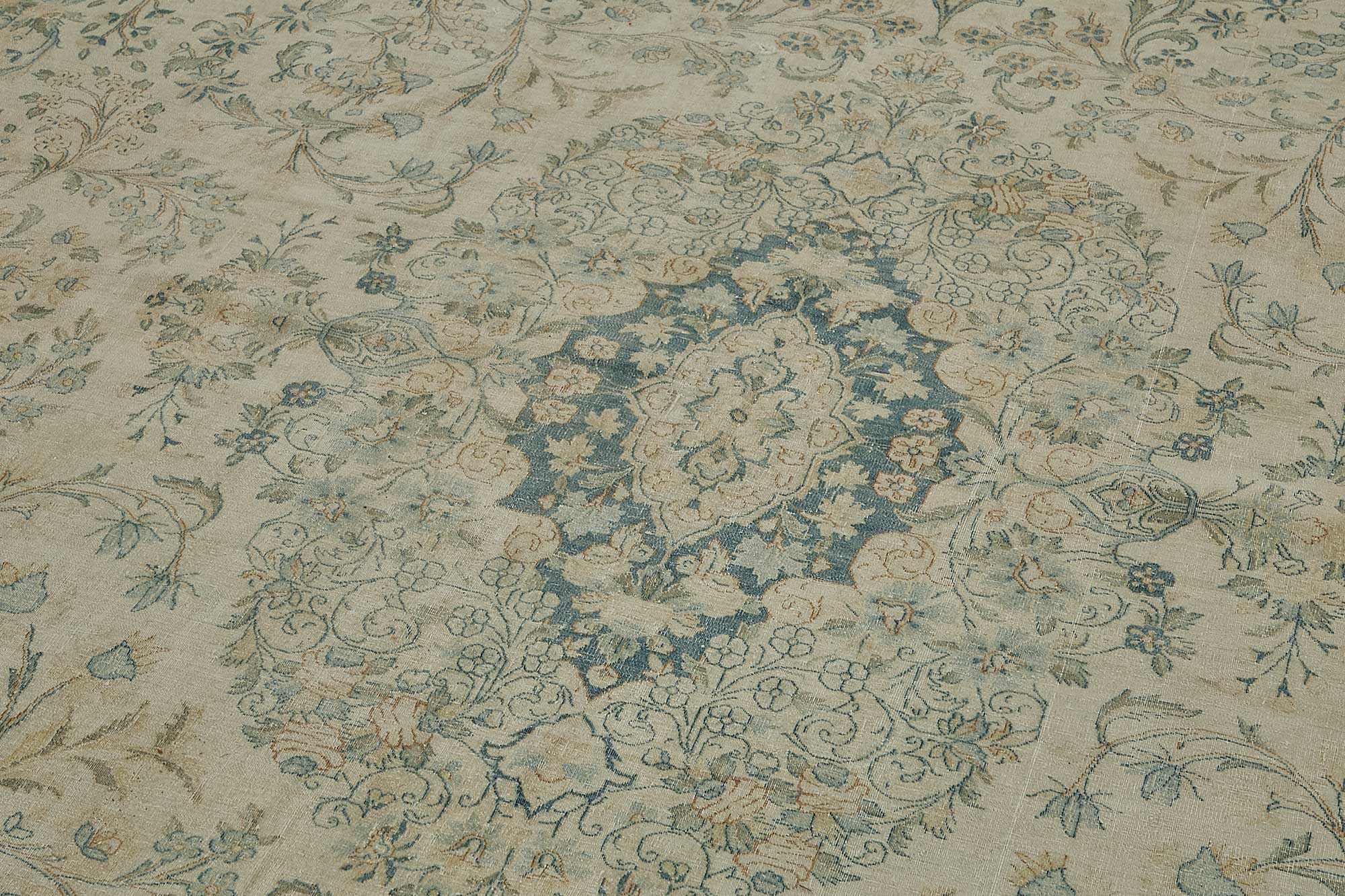 11x16 Beige Antique Persian Tabriz Rug - 50157