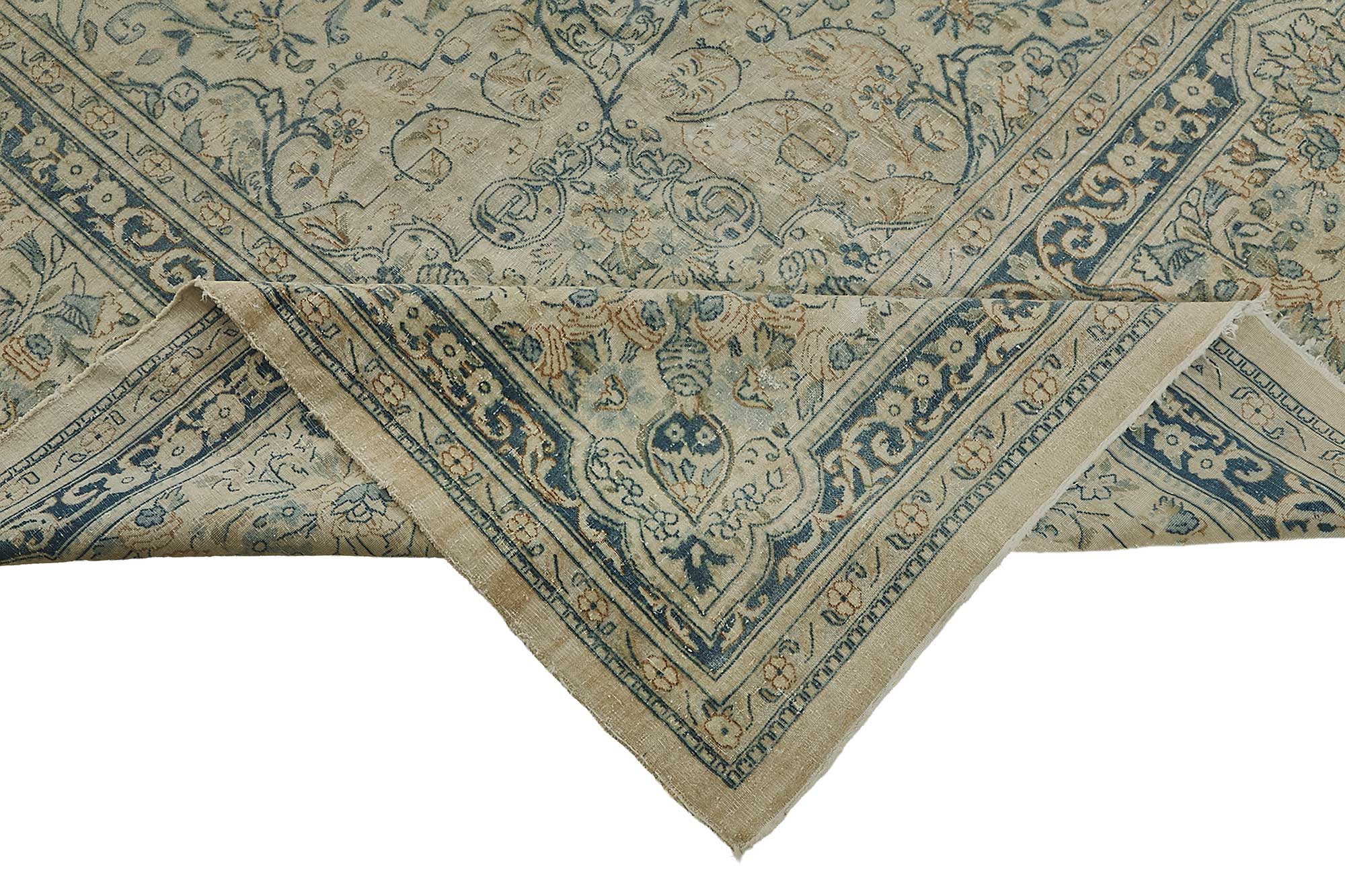 11x16 Beige Antique Persian Tabriz Rug - 50157