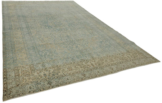 8x13 Beige Antique Persian Tabriz Rug - 50159