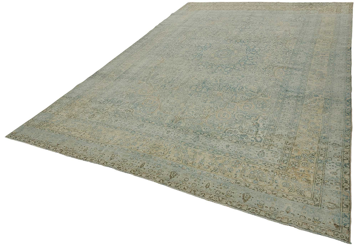 8x13 Beige Antique Persian Tabriz Rug - 50159