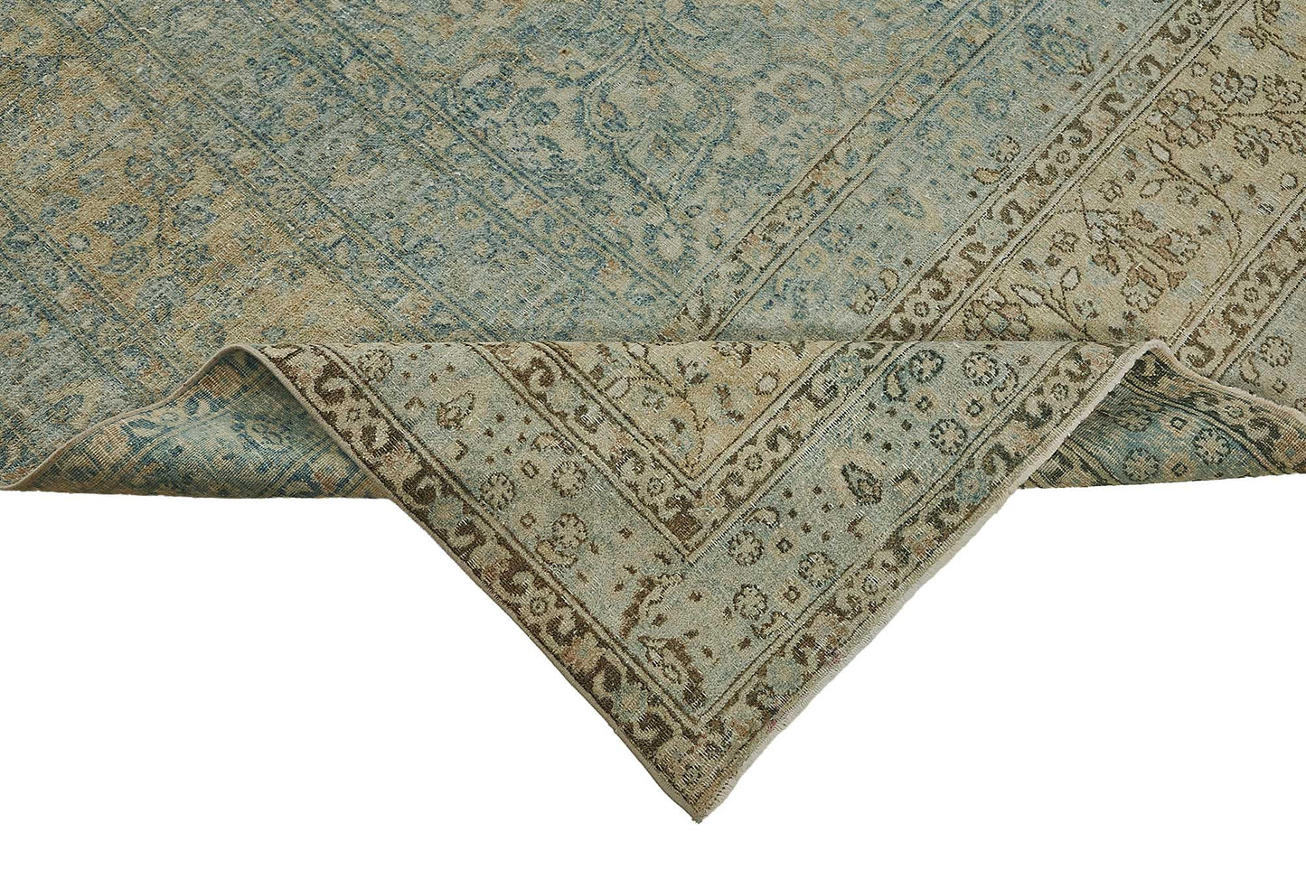 8x13 Beige Antique Persian Tabriz Rug - 50159