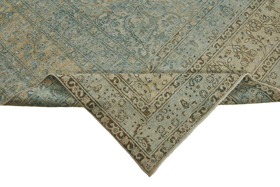 8x13 Beige Antique Persian Tabriz Rug - 50159